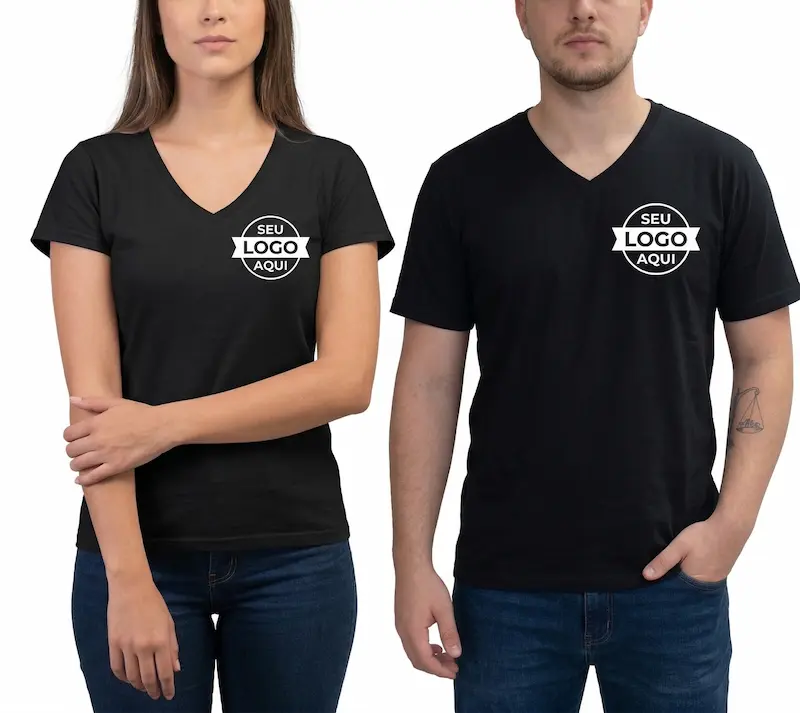 Camiseta Gola V para Uniformes