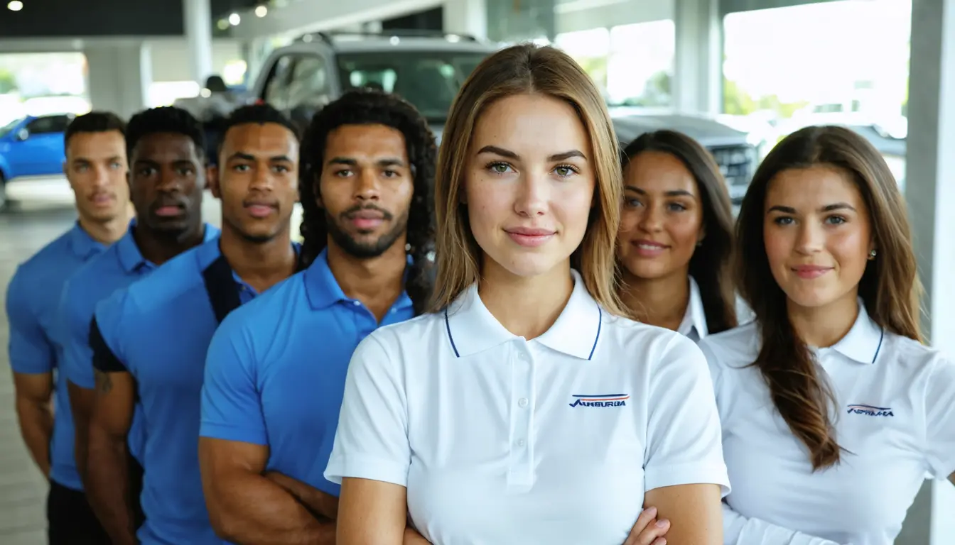 Bordado em camisa polo para uniforme corporativo - logotipo costurado com fios de poliéster