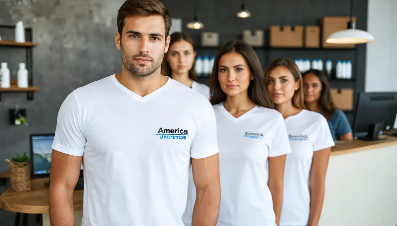 Camiseta Gola V Personalizada: Seu Uniforme Moderno e Elegante | América Uniformes - Aparecida de Goiânia