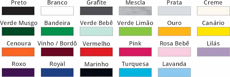 CORES 100% ALGODÃO: